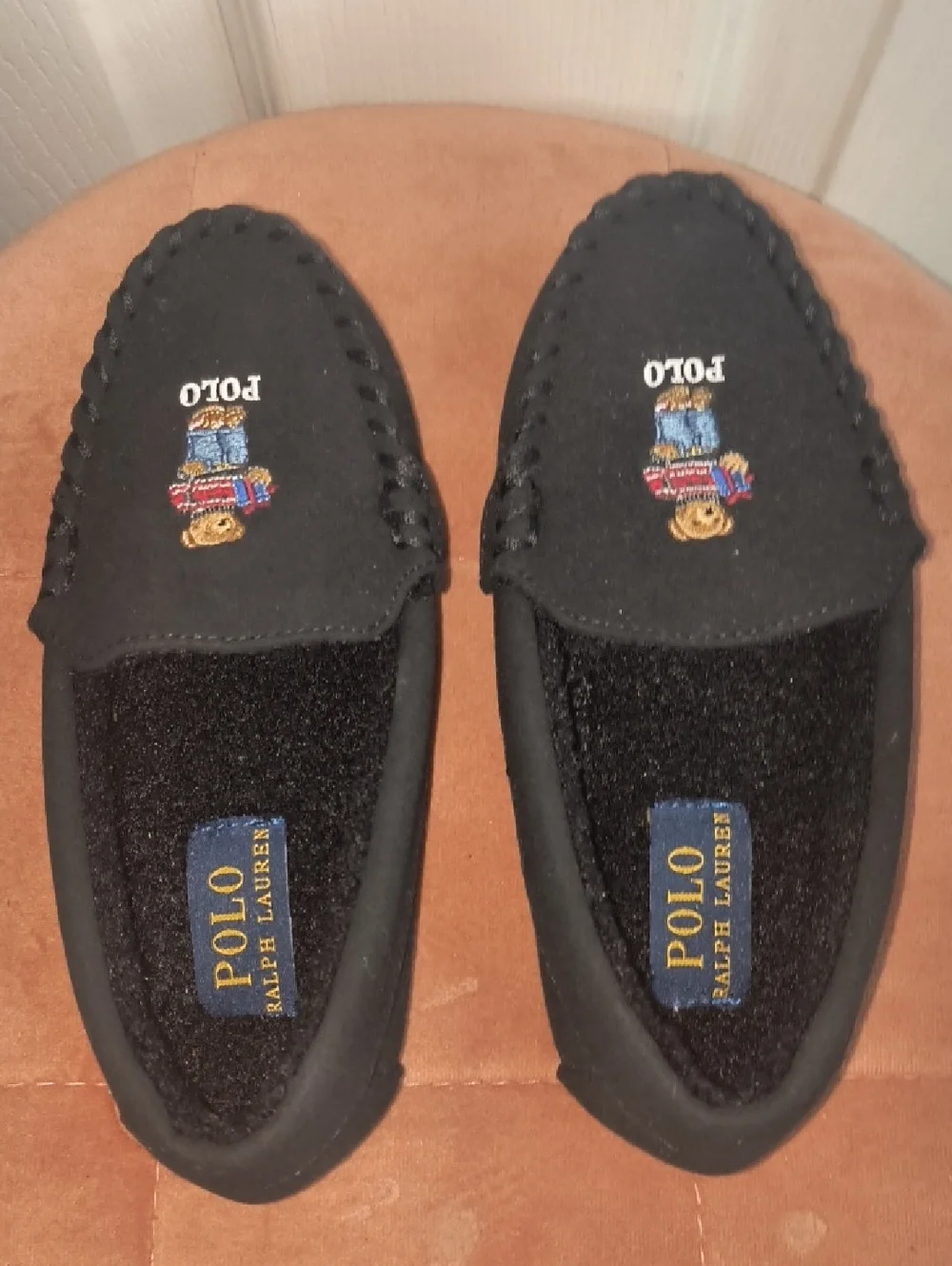 Polo Ralph Lauren Bear Faux-Shearling Slipper Little Boys Size 13 NWOB